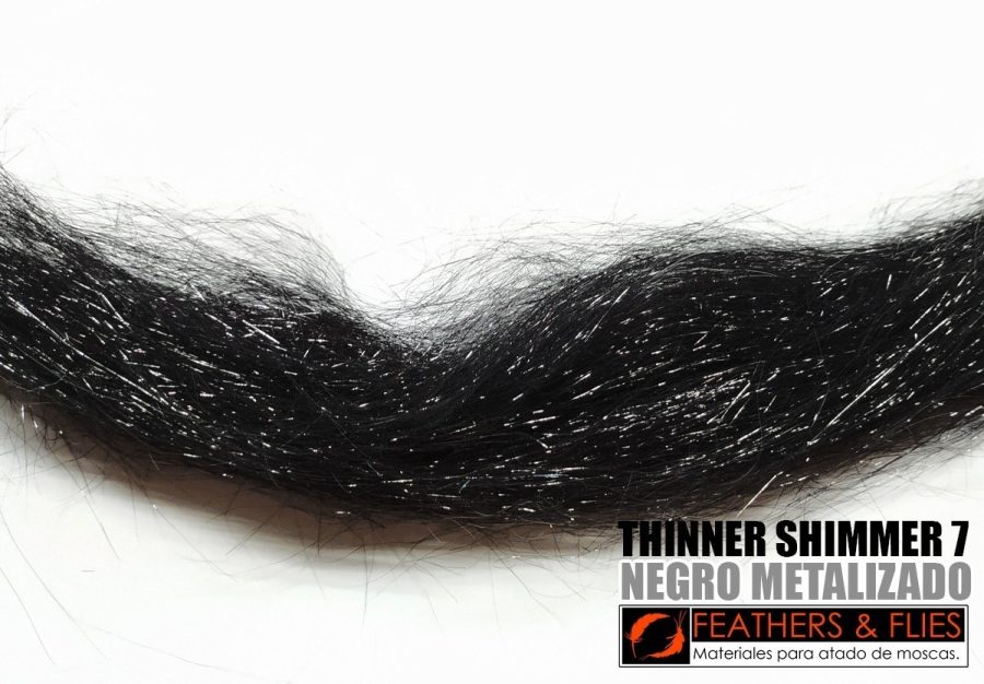 material atado moscas thinner shimmer 7´´ feathers n flies